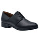 A black Shoes For Crews Madison III women's dress shoe with laces.