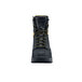 An ACE Redrock black work boot with yellow laces.