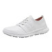 A white Shoes For Crews women's athletic shoe with laces.