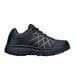 An ACE Trident III black men's athletic shoe with white lines on a white background.