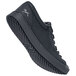 A black Mozo men's casual shoe with a rubber sole.