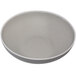 A white melamine bowl with a gray rim.
