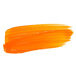 A brush stroke of orange Crayola finger paint.