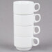 Tuxton ALF-0303 Alaska 3 oz. Stackable Bright White China Espresso Cup - 36/Case Main Thumbnail 5