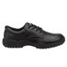 A black leather SR Max women's oxford dress shoe with laces.