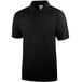 A Henry Segal black polo shirt with a white collar.