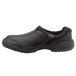 A black SR Max slip-on men's shoe with a rubber sole.