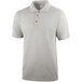A white Henry Segal short sleeve polo shirt with a collar and wood buttons.