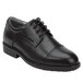 A black SR Max men's non-slip oxford dress shoe with laces.