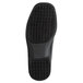 A close-up of a black SR Max soft toe dress shoe with a black rubber sole.