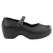 A black leather SR Max Vienna women's mary-jane shoe with a strap and buckle.
