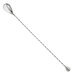 A Barfly stainless steel bar spoon with a long handle and a sugar skull on the end.