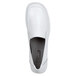 A close-up of a white SR Max Venice slip-on shoe with a black sole.