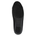 A close-up of a black SR Max Isabella soft toe pump shoe with a black sole.