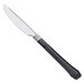 WNA Comet HRFKN480BK Reflections Duet 7 1/2" Stainless Steel Look Heavy Weight Plastic Knife with Black Handle - 20/Pack Main Thumbnail 3