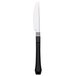 WNA Comet HRFKN480BK Reflections Duet 7 1/2" Stainless Steel Look Heavy Weight Plastic Knife with Black Handle - 20/Pack Main Thumbnail 2