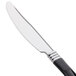 WNA Comet HRFKN480BK Reflections Duet 7 1/2" Stainless Steel Look Heavy Weight Plastic Knife with Black Handle - 20/Pack Main Thumbnail 4