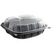 9" x 9" x 3" Microwaveable 3-Compartment (22 / 9 / 9 oz.) Plastic Hinged Container - 112/Case Main Thumbnail 3
