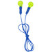 3M E-A-R Push-Ins earplugs with blue and yellow cords.