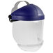 3M blue thermoplastic ratchet headgear with clear plastic visor.