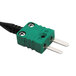 A Comark type-K industrial penetration probe with a green and black electrical plug.