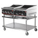 A Vollrath stainless steel mobile equipment stand with an undershelf.