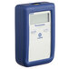 A Comark KM28B Thermocouple Thermometer with a blue and white display and protective rubber boot.