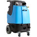 A blue and black Mytee Speedster carpet extractor machine with wheels.
