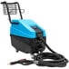 A blue and black Mytee 1600 Focus corded vapor steamer with a hose.
