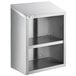 A Regency stainless steel wall cabinet with two open shelves.