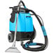 A blue and black Mytee 2002CS Contractor's Special carpet extractor with a handle and a hose.