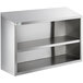 A Regency stainless steel wall cabinet with shelves.