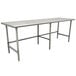 Advance Tabco TSS-4811 48" x 132" 14 Gauge Open Base Stainless Steel Commercial Work Table Main Thumbnail 1