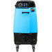 A blue and black Mytee 1003DX Speedster carpet extractor machine with a plastic container.