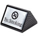 A black and silver American Metalcraft "No Smoking" sign.
