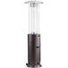A Backyard Pro bronze round patio heater with a glass tube.