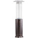 A Backyard Pro bronze round commercial patio heater with a glass tube.