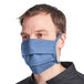 Denim-Colored Reusable 100% Woven Cotton Protective Face Mask - 9" x 4" Main Thumbnail 1
