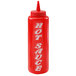 A red AllPoints squeeze bottle with a "Hot Sauce" label.