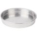 An American Metalcraft aluminum cake pan with straight sides and a white background.