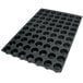 A black Silikomart silicone baking mold with 70 mini muffin cavities.