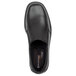 A close-up of a Rockport Works men's black leather slip-on shoe.