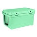 A green CaterGator outdoor cooler with black handles.