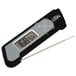 A black and grey CDN ProAccurate digital thermometer with a long stick.