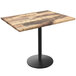 A Holland Bar Stool EnduroTop table with a rustic wood top and black base.