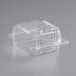 Durable Packaging PXT-505 Duralock 5 1/4" x 5 5/8" x 2 3/4" Clear Hinged Lid Plastic Container - 500/Case Main Thumbnail 2