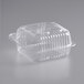 Durable Packaging PXT-505 Duralock 5 1/4" x 5 5/8" x 2 3/4" Clear Hinged Lid Plastic Container - 500/Case Main Thumbnail 3