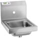 A Regency stainless steel wall mounted hand sink with a hole for a faucet.