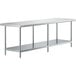 Regency 30" x 96" 18-Gauge 304 Stainless Steel Commercial Work Table with Galvanized Legs and Undershelf Main Thumbnail 1