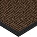 Lavex Janitorial Water Absorbent Brown Parquet Indoor Entrance Mat - 3/8" Thick Main Thumbnail 1